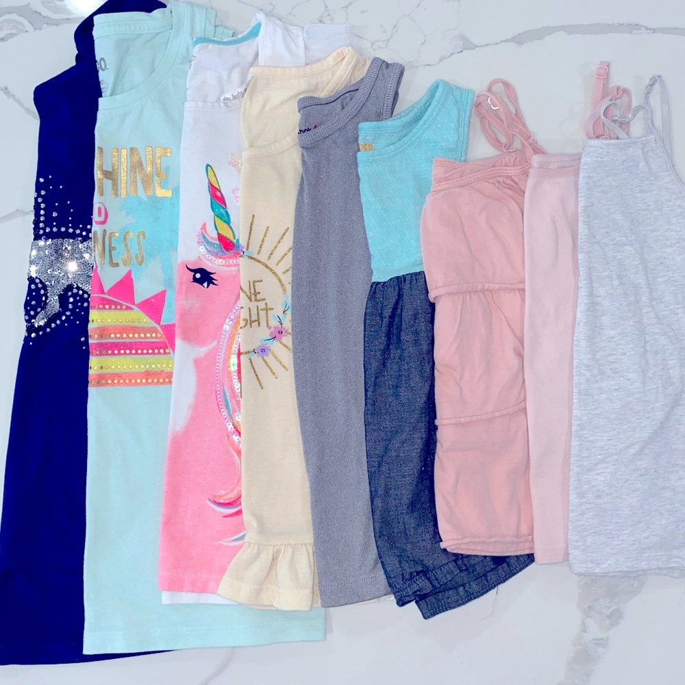 9 Girls Tank Tops - Sizes 6-12 - Summer Bundle